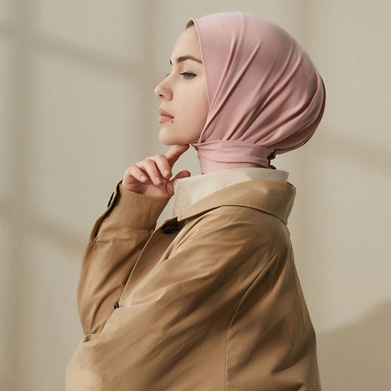 Fashion Muslim Hijab Caps Solid Underscarf Women Veil Modal Cotton Hijab Muslim Scarf Turbans Head Women's Hijabs Hat Islamic