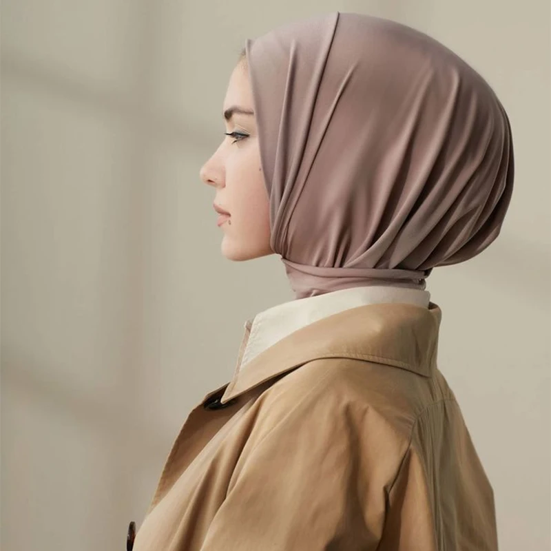 Fashion Muslim Hijab Caps Solid Underscarf Women Veil Modal Cotton Hijab Muslim Scarf Turbans Head Women's Hijabs Hat Islamic