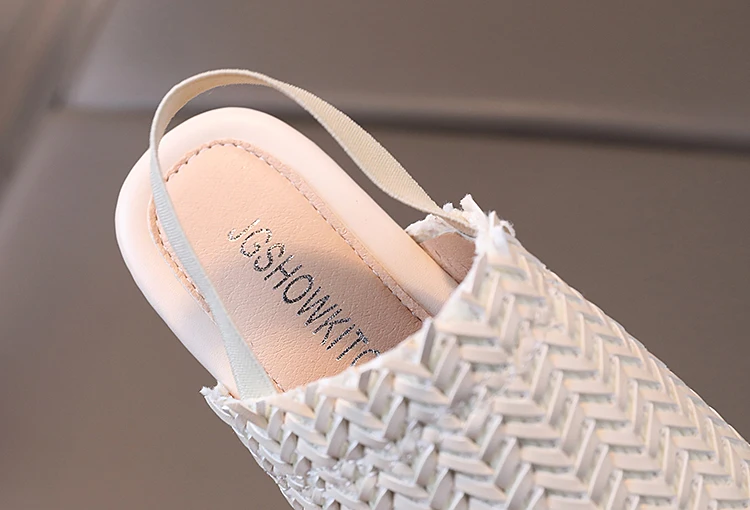 JGSHOWKITO Girls Sandals Weave Style 2 in 1 Slippers Kids Summer Beach Shoes Child Bohemian Sandal Slip-on Elastic Band Princess