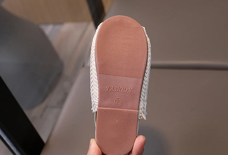 JGSHOWKITO Girls Sandals Weave Style 2 in 1 Slippers Kids Summer Beach Shoes Child Bohemian Sandal Slip-on Elastic Band Princess