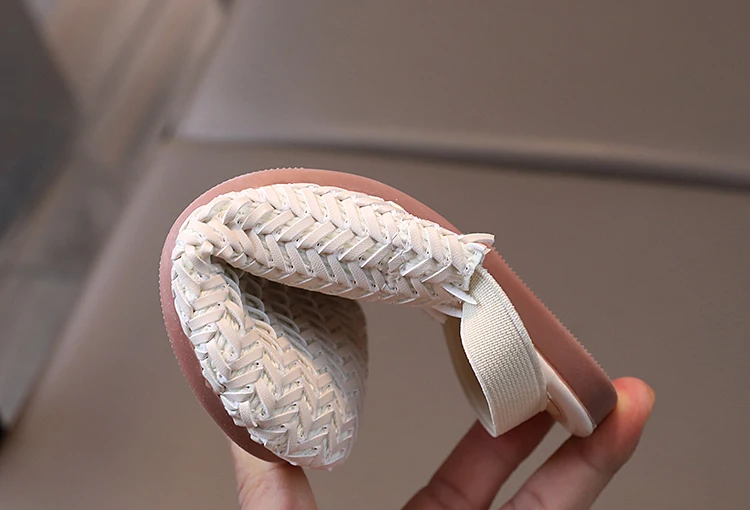 JGSHOWKITO Girls Sandals Weave Style 2 in 1 Slippers Kids Summer Beach Shoes Child Bohemian Sandal Slip-on Elastic Band Princess