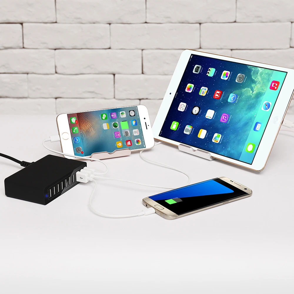 60W 10Port USB Charger Mobile Phone Charge for iPhone iPad Kindle Samsung Xiaomi Charging Station Dock Multi USB Charger Desktop