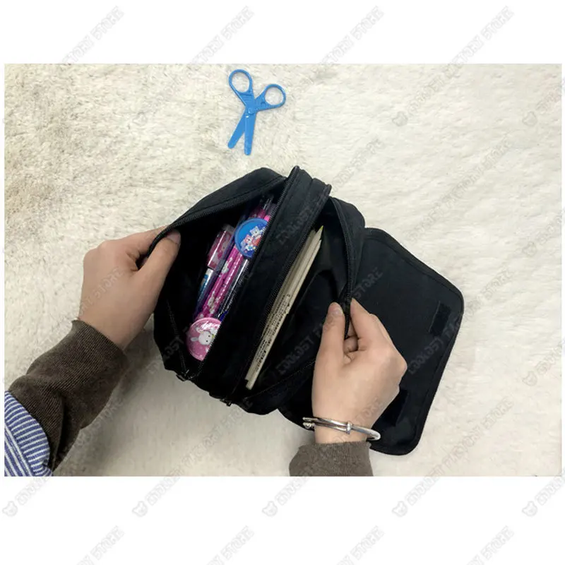 Anime Attack on Titan Cosmetic Case Shingeki No Kyojin Pen Bag Levi Eren Pencil Bag Pencil Box Brush Holder School Cases
