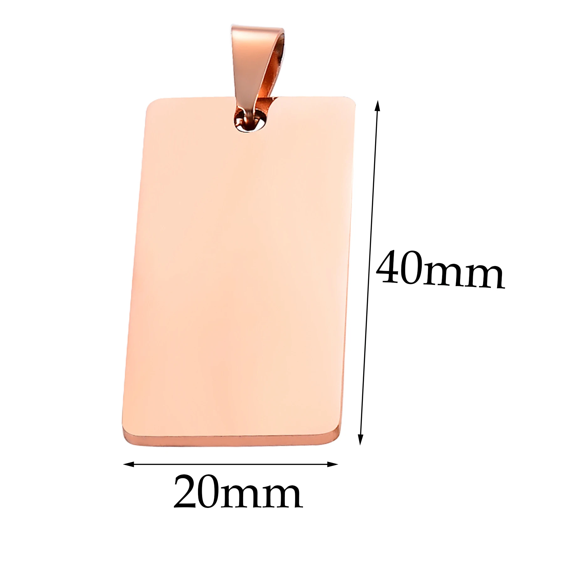 10pcs /Lot No Fade Stainless Steel Rectangle Army ID Blank Dog Tags Pendant Necklace Jewelry Findings 20X40mm Wholesale