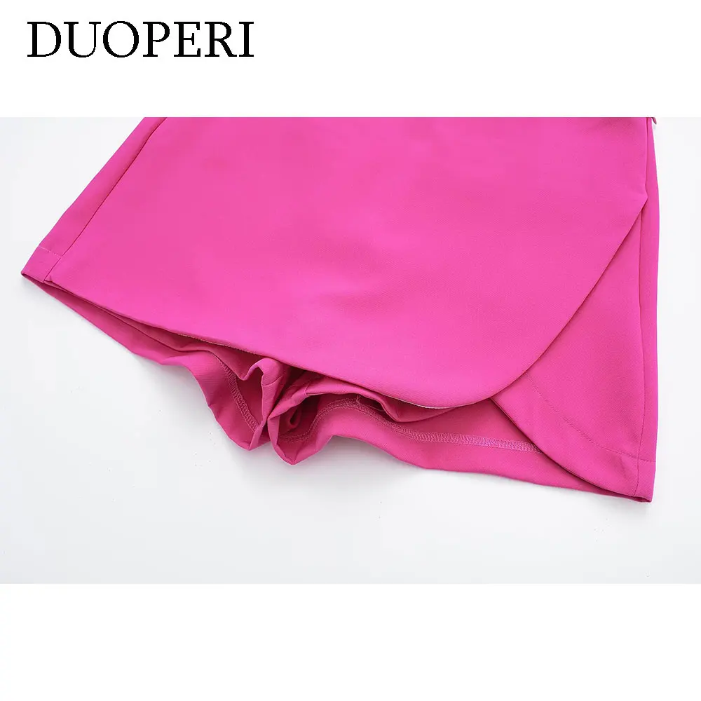 DUOPERI Women Fashion Plain Asymmetric Skirt Style Shorts Female Chic Elegant Sweet Lady Casual Short Skorts Culottes