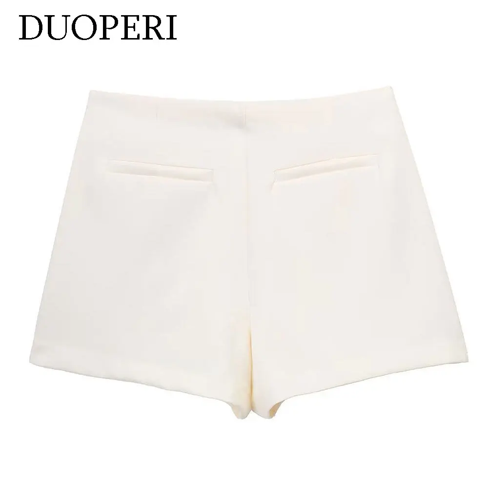DUOPERI Women Fashion Plain Asymmetric Skirt Style Shorts Female Chic Elegant Sweet Lady Casual Short Skorts Culottes