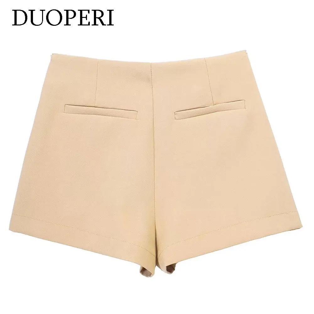 DUOPERI Women Fashion Plain Asymmetric Skirt Style Shorts Female Chic Elegant Sweet Lady Casual Short Skorts Culottes