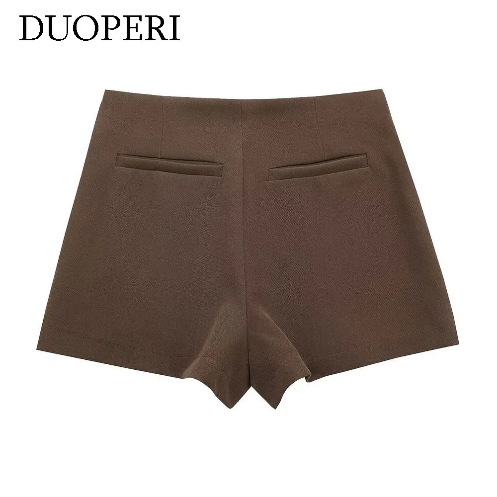 DUOPERI Women Fashion Plain Asymmetric Skirt Style Shorts Female Chic Elegant Sweet Lady Casual Short Skorts Culottes