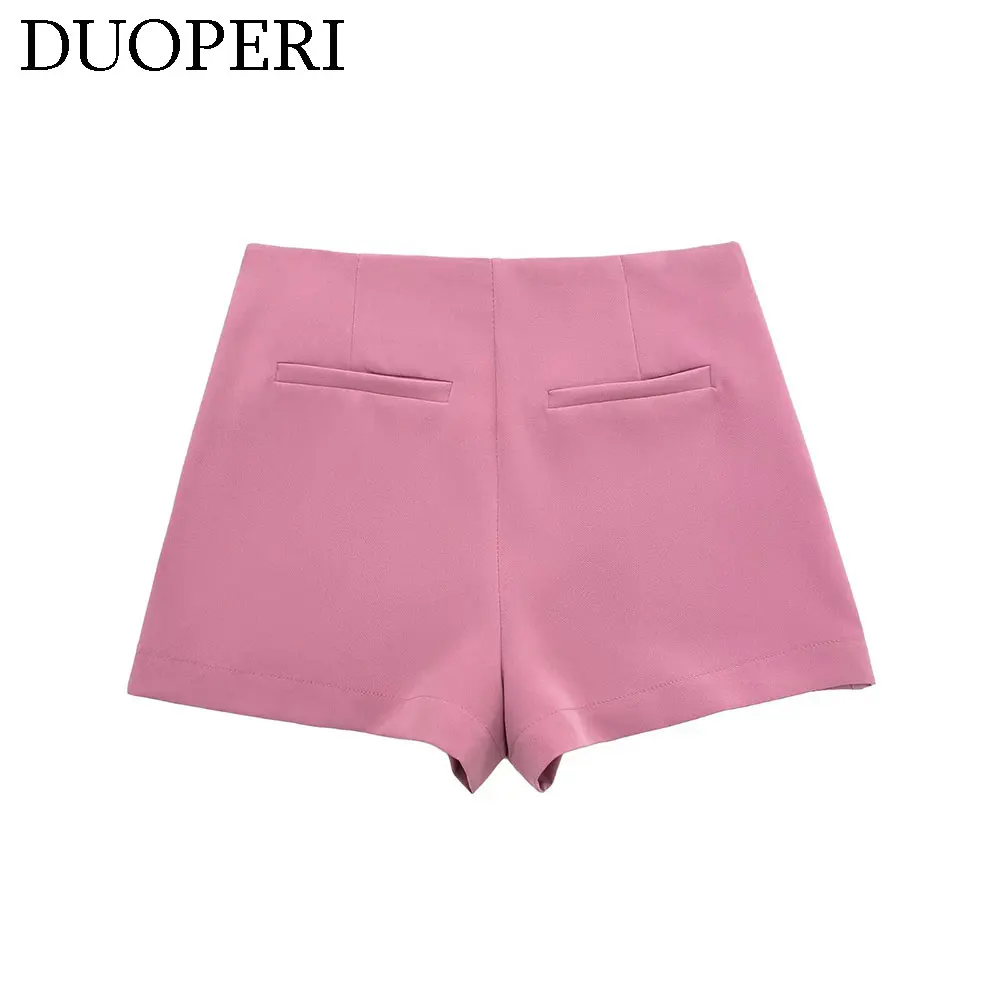 DUOPERI Women Fashion Plain Asymmetric Skirt Style Shorts Female Chic Elegant Sweet Lady Casual Short Skorts Culottes