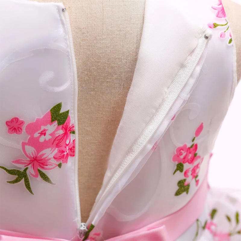 Summer Pink Flower Dress For Girls Kids Clothes Party Wedding Bridesmaid Girl Dresses Birthday Children Clothing Costumes 3 10 Y