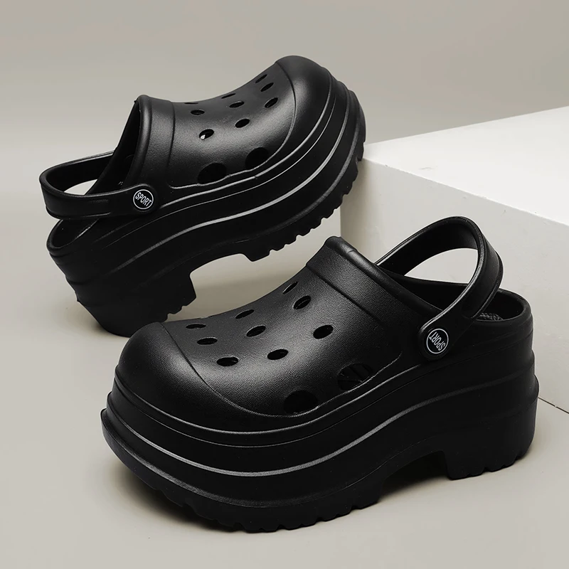 Closed Toe Wedge Heel Sandals for Women Summer Hollow Out Chunky Platform Sandals Woman Soft EVA Thick Bottom Sandalias Mujer
