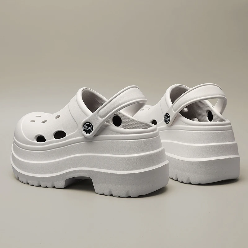 Closed Toe Wedge Heel Sandals for Women Summer Hollow Out Chunky Platform Sandals Woman Soft EVA Thick Bottom Sandalias Mujer
