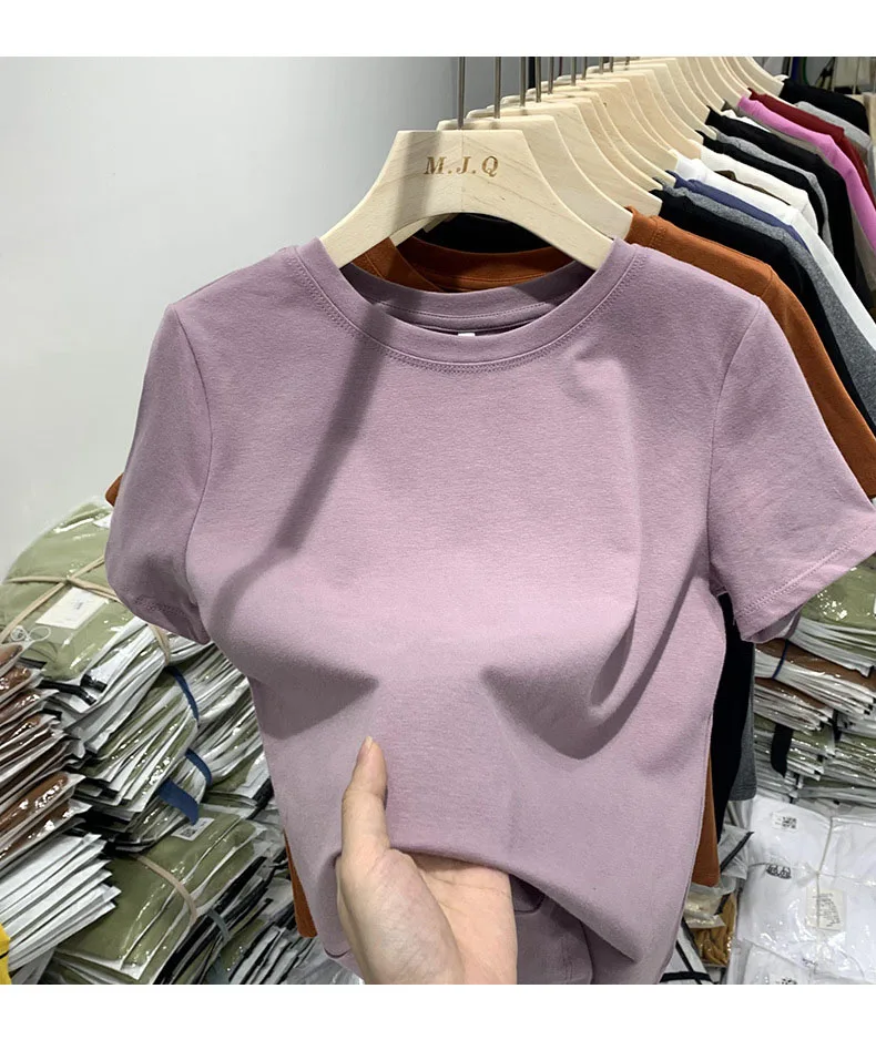 Women T Shirt Girls T-Shirt Woman Clothes Tops Cotton Tshirt Female Short Sleeve Spring Tee Sexy Y2k Top White