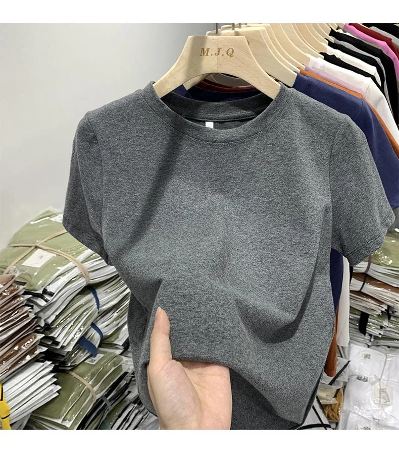 Women T Shirt Girls T-Shirt Woman Clothes Tops Cotton Tshirt Female Short Sleeve Spring Tee Sexy Y2k Top White