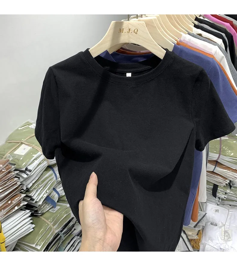 Women T Shirt Girls T-Shirt Woman Clothes Tops Cotton Tshirt Female Short Sleeve Spring Tee Sexy Y2k Top White