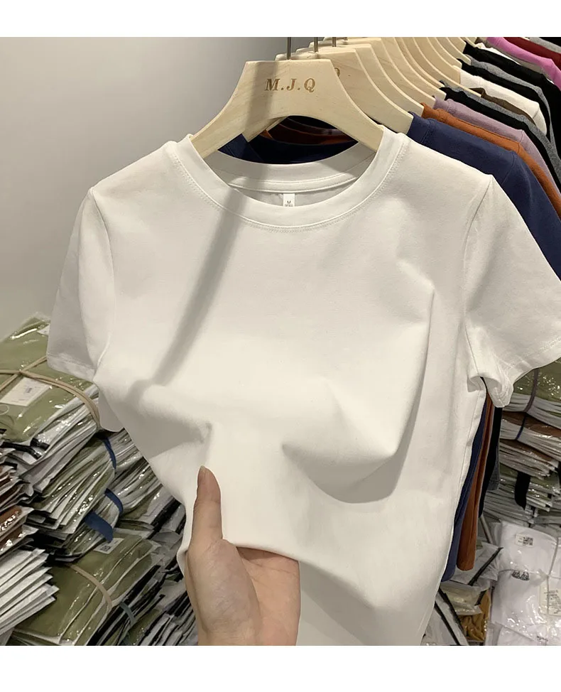Women T Shirt Girls T-Shirt Woman Clothes Tops Cotton Tshirt Female Short Sleeve Spring Tee Sexy Y2k Top White