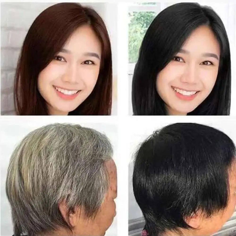 80ML Black Fruit Dyeing Hair Cream Natural Hair Dye Keratin Hair Color Plant Essence Hair Hair Washing Color Cream with a Comb