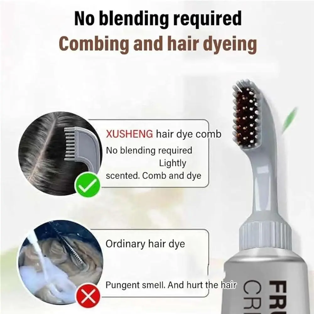 80ML Black Fruit Dyeing Hair Cream Natural Hair Dye Keratin Hair Color Plant Essence Hair Hair Washing Color Cream with a Comb