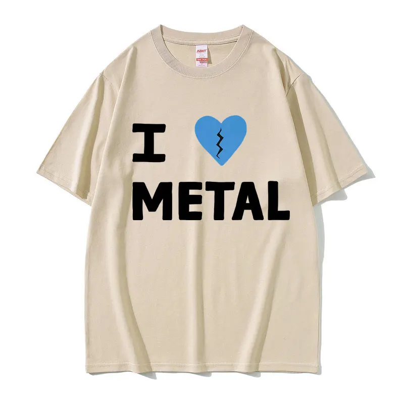 Singer Elliott Smith I Love Metal Same Style T-shirts Men's Cotton T-Shirt Male Vintage Tees Men Women Casual Oversized Tshirt