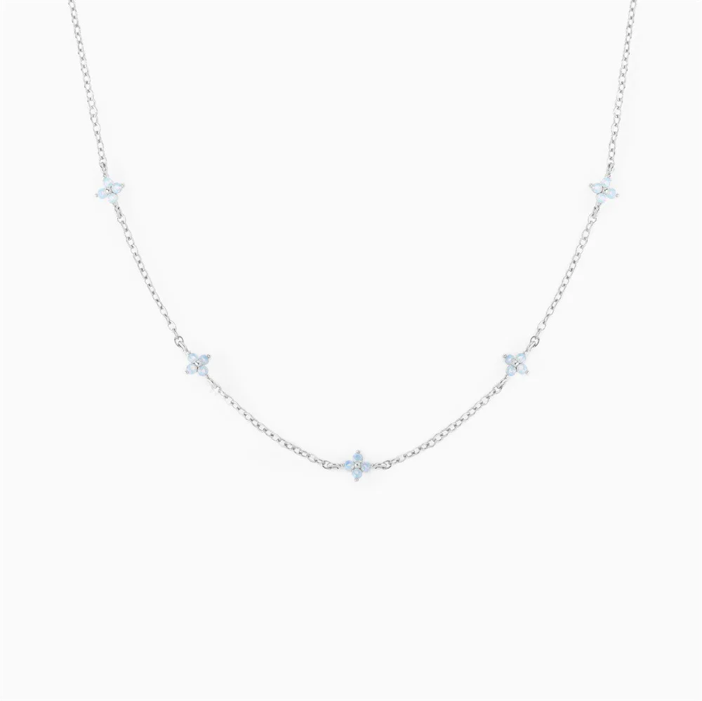 Inlaid Zircon Four-leaf Flower Necklace For Women New Niche Light Luxury Hot Fashion Collares Choker Accessories