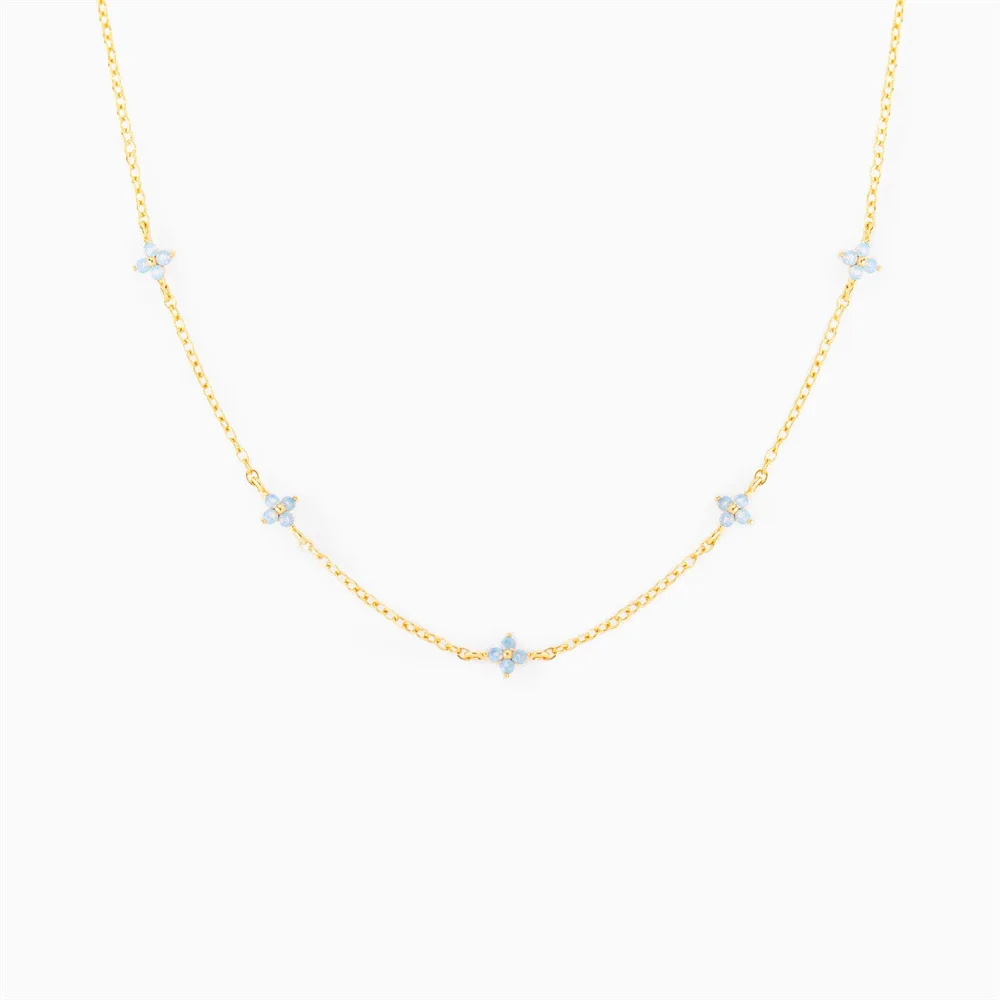 Inlaid Zircon Four-leaf Flower Necklace For Women New Niche Light Luxury Hot Fashion Collares Choker Accessories