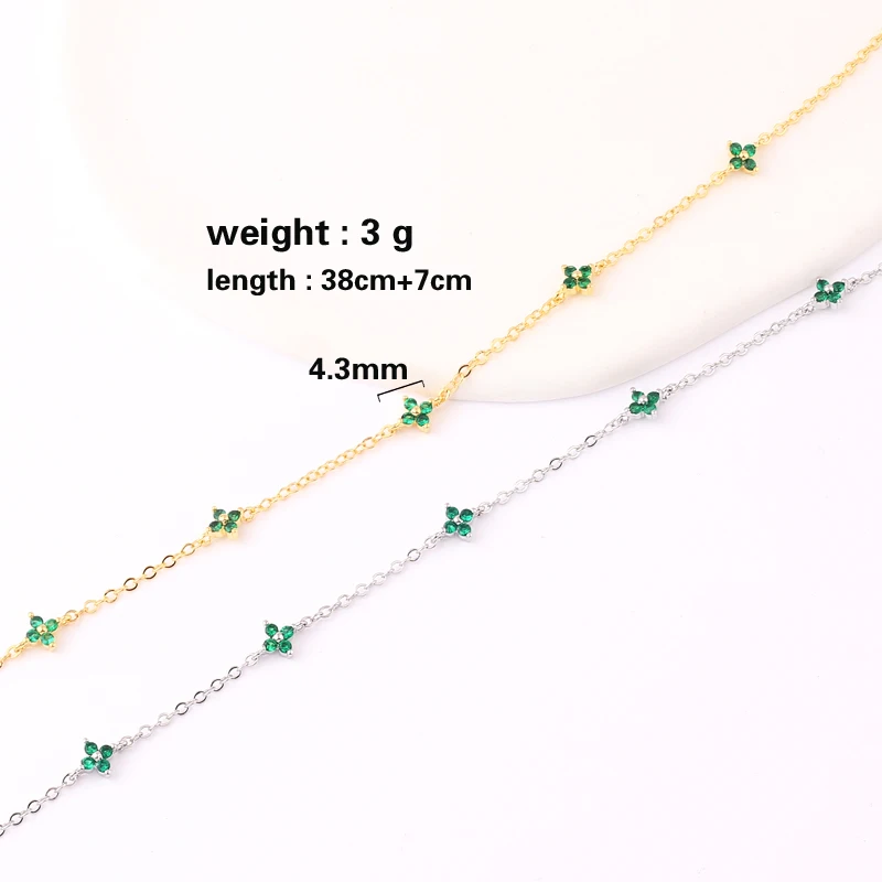 Inlaid Zircon Four-leaf Flower Necklace For Women New Niche Light Luxury Hot Fashion Collares Choker Accessories