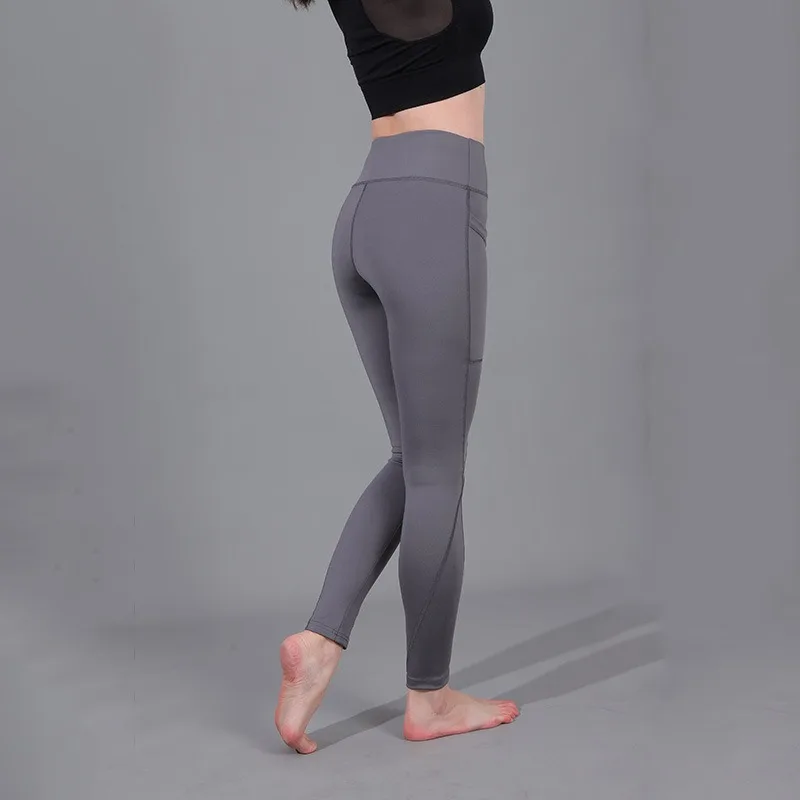 Women Yoga Leggings Sexy Solid High Waist Pocket Elastic Tummy Control Ruched Booty Pants Casual Gym Compression Tights Pants