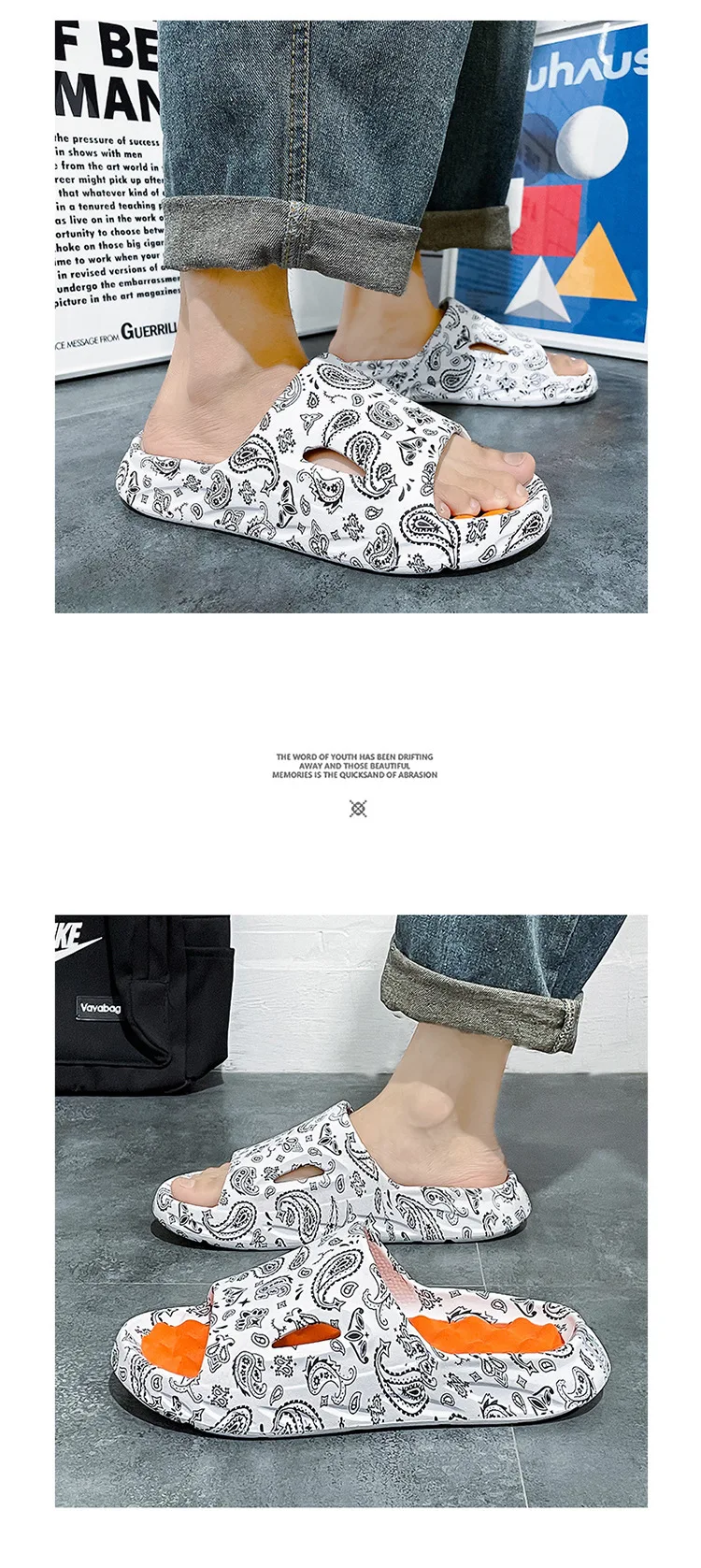 Summer Child Beach Slippers Boy Girl Shoes Printed Sandals Slippers Home Parent Massage Sandals Kid Shoes Outdoor Non-slip soft