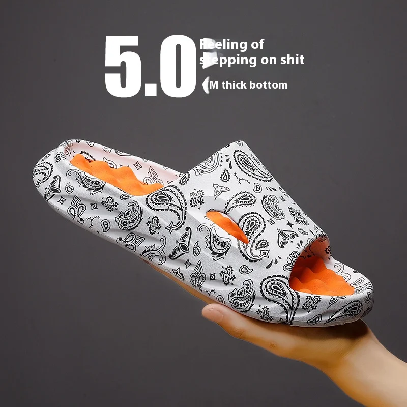 Summer Child Beach Slippers Boy Girl Shoes Printed Sandals Slippers Home Parent Massage Sandals Kid Shoes Outdoor Non-slip soft