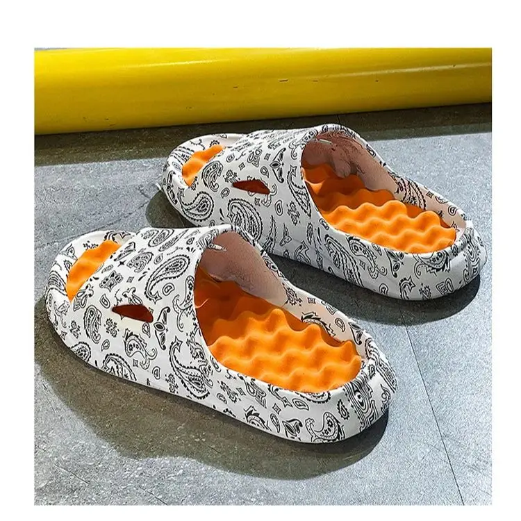 Summer Child Beach Slippers Boy Girl Shoes Printed Sandals Slippers Home Parent Massage Sandals Kid Shoes Outdoor Non-slip soft