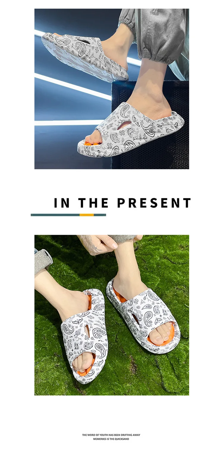 Summer Child Beach Slippers Boy Girl Shoes Printed Sandals Slippers Home Parent Massage Sandals Kid Shoes Outdoor Non-slip soft