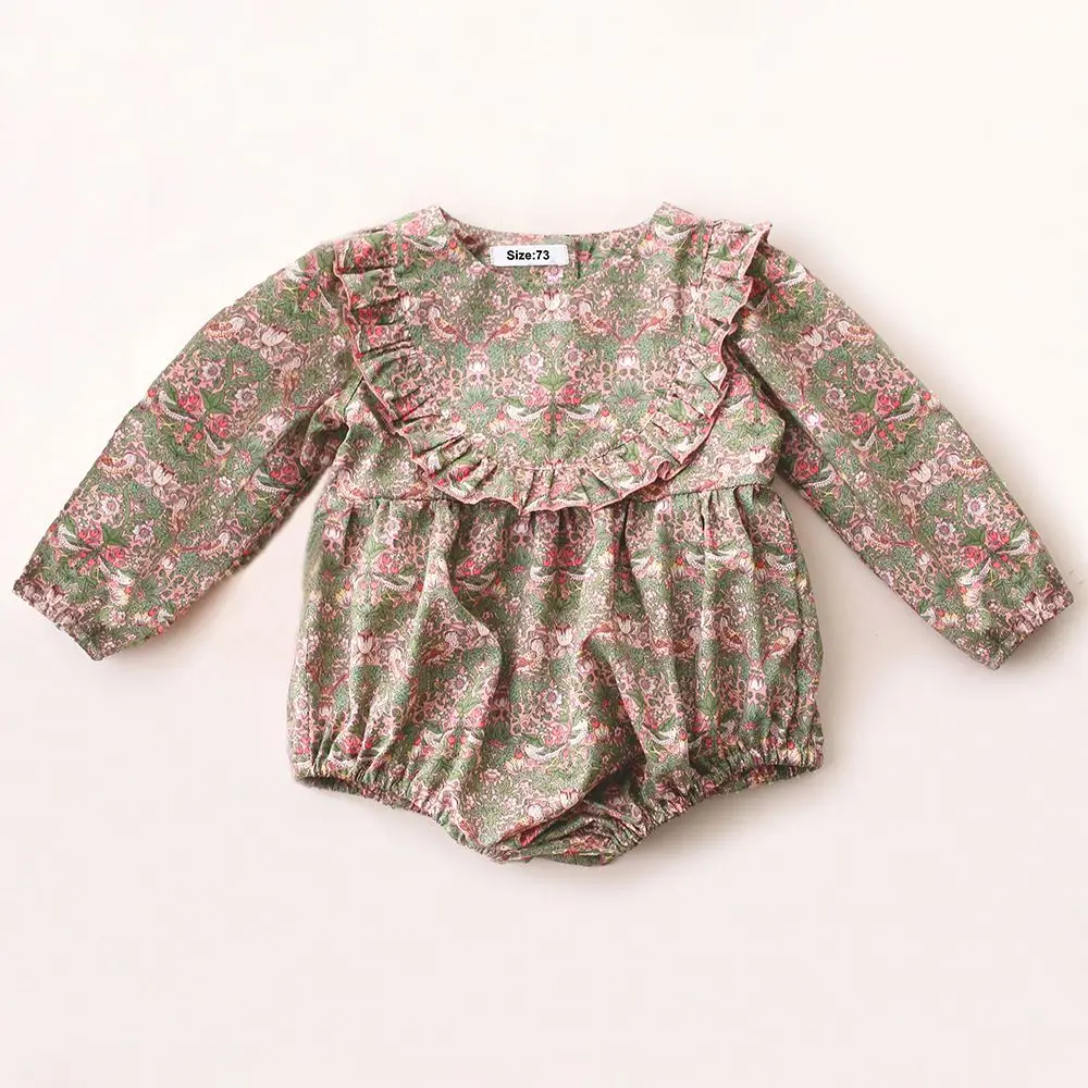 Baby Girl Clothes For 0-2Y Spring Soft Cotton Newborn Baby Girl Long Sleeves Romper Fashion Infant Clothing