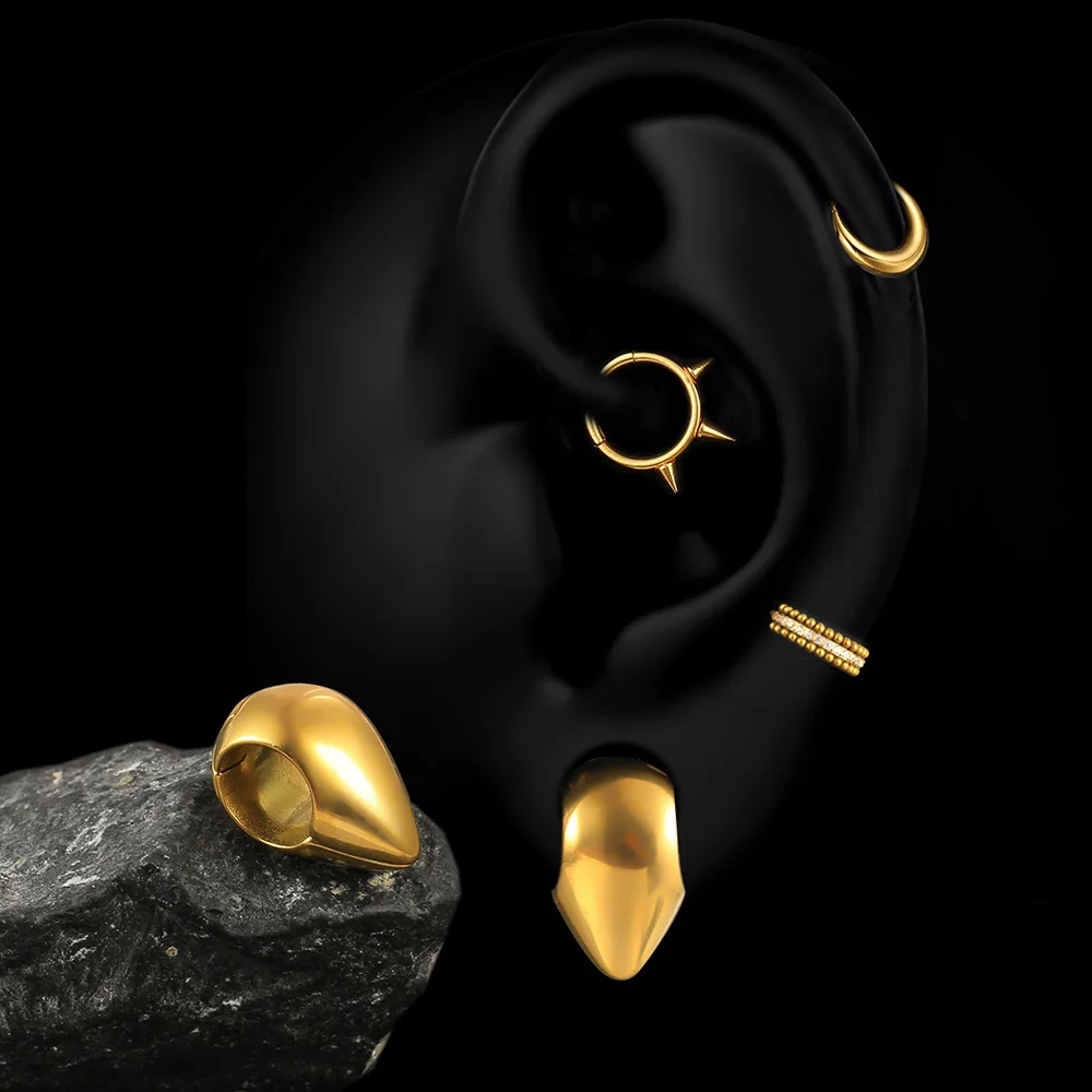 Twolobes 2PCS 316 Stainless Steel Water Drop Ear Weights Hangers Gauges Tunnels Expansions Piercing Women Body Jewelry New