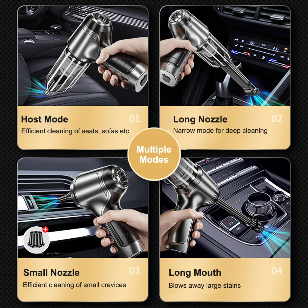 Car Vacuum Cleaner 95000PA Strong Suction Wireless Vacuum Cleaner for Car Home 2in1 Handheld Portable Vacuum Cleaner Blower