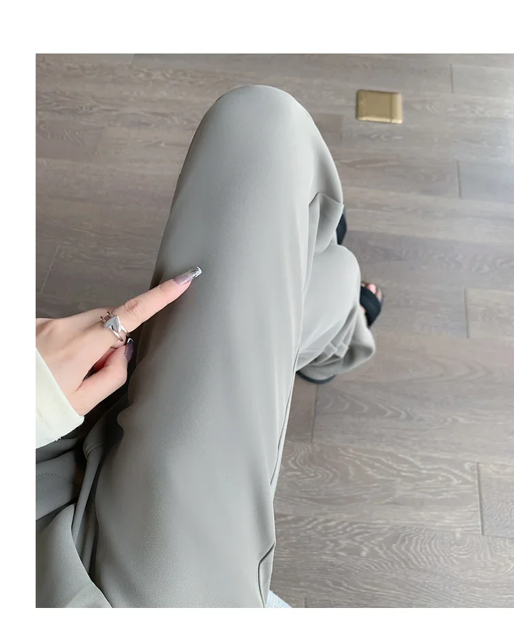 Spring Summer White High Waist Suit Wide Leg Women's Pants Female 2026 New Buttons Elegant Minimalism Straight Loose Trousers