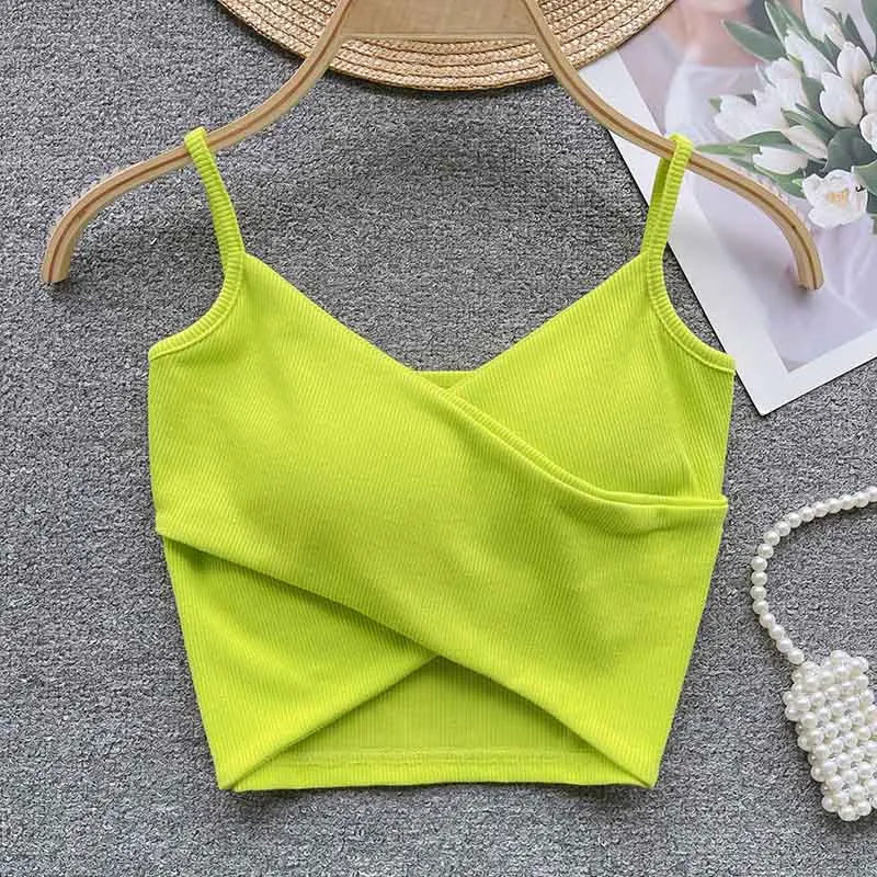 Irregular Casual Sport Camisole Women Strap Design Solid Fashion 2025 Y2K Elegant Ladies Chic Slim Tank Tops