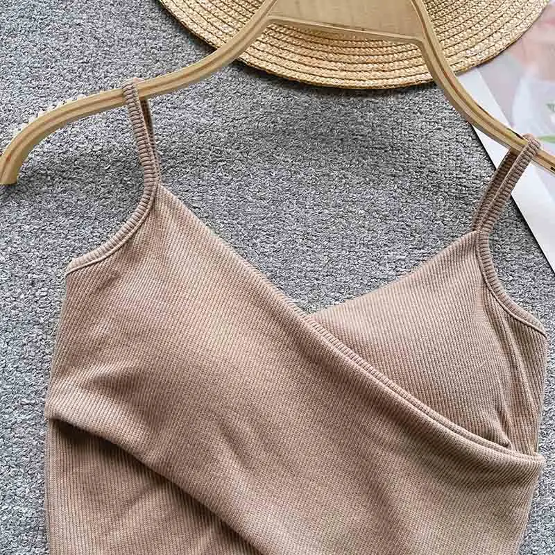 Irregular Casual Sport Camisole Women Strap Design Solid Fashion 2025 Y2K Elegant Ladies Chic Slim Tank Tops