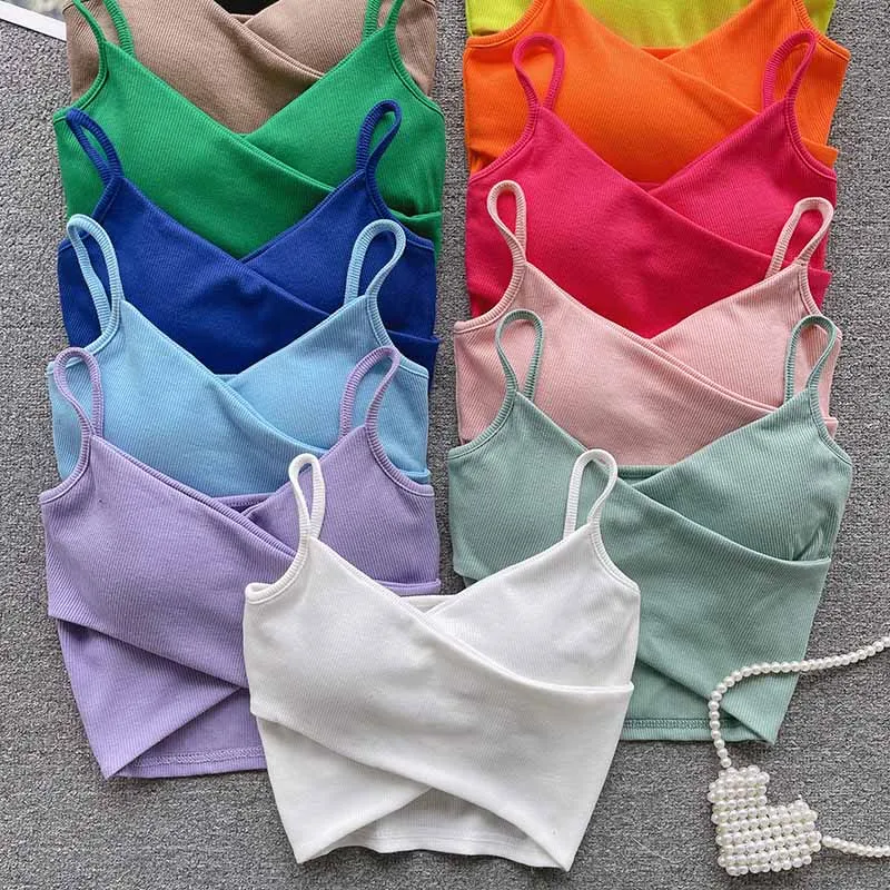 Irregular Casual Sport Camisole Women Strap Design Solid Fashion 2025 Y2K Elegant Ladies Chic Slim Tank Tops
