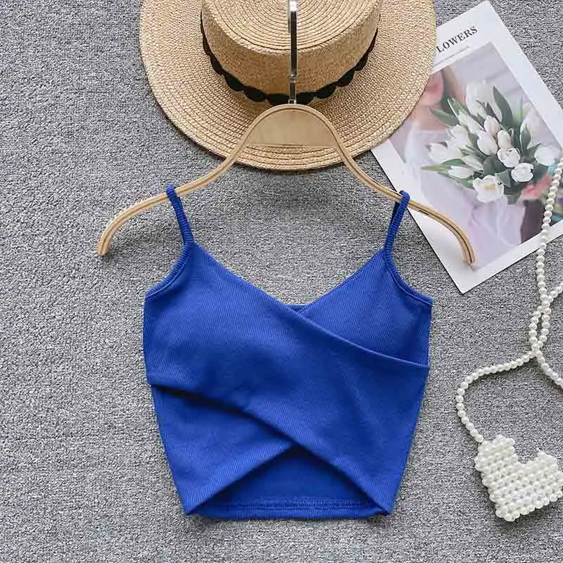 Irregular Casual Sport Camisole Women Strap Design Solid Fashion 2025 Y2K Elegant Ladies Chic Slim Tank Tops
