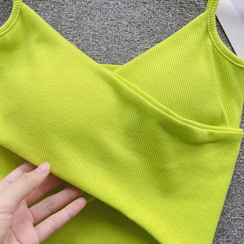 Irregular Casual Sport Camisole Women Strap Design Solid Fashion 2025 Y2K Elegant Ladies Chic Slim Tank Tops