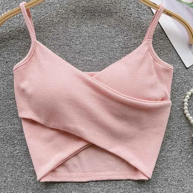 Irregular Casual Sport Camisole Women Strap Design Solid Fashion 2025 Y2K Elegant Ladies Chic Slim Tank Tops