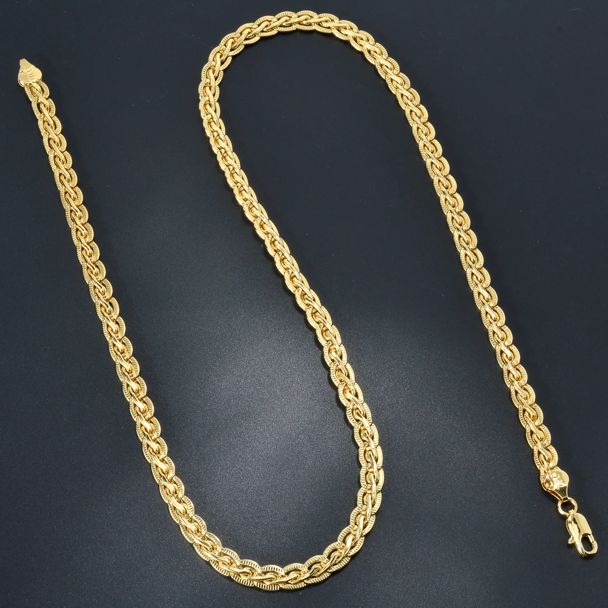 Hip Hop Jewelry 18k Gold Plated Cuban Link Chain Necklace for Men Collar High Quality Metal Texture Women Fashion Charm Jewelry