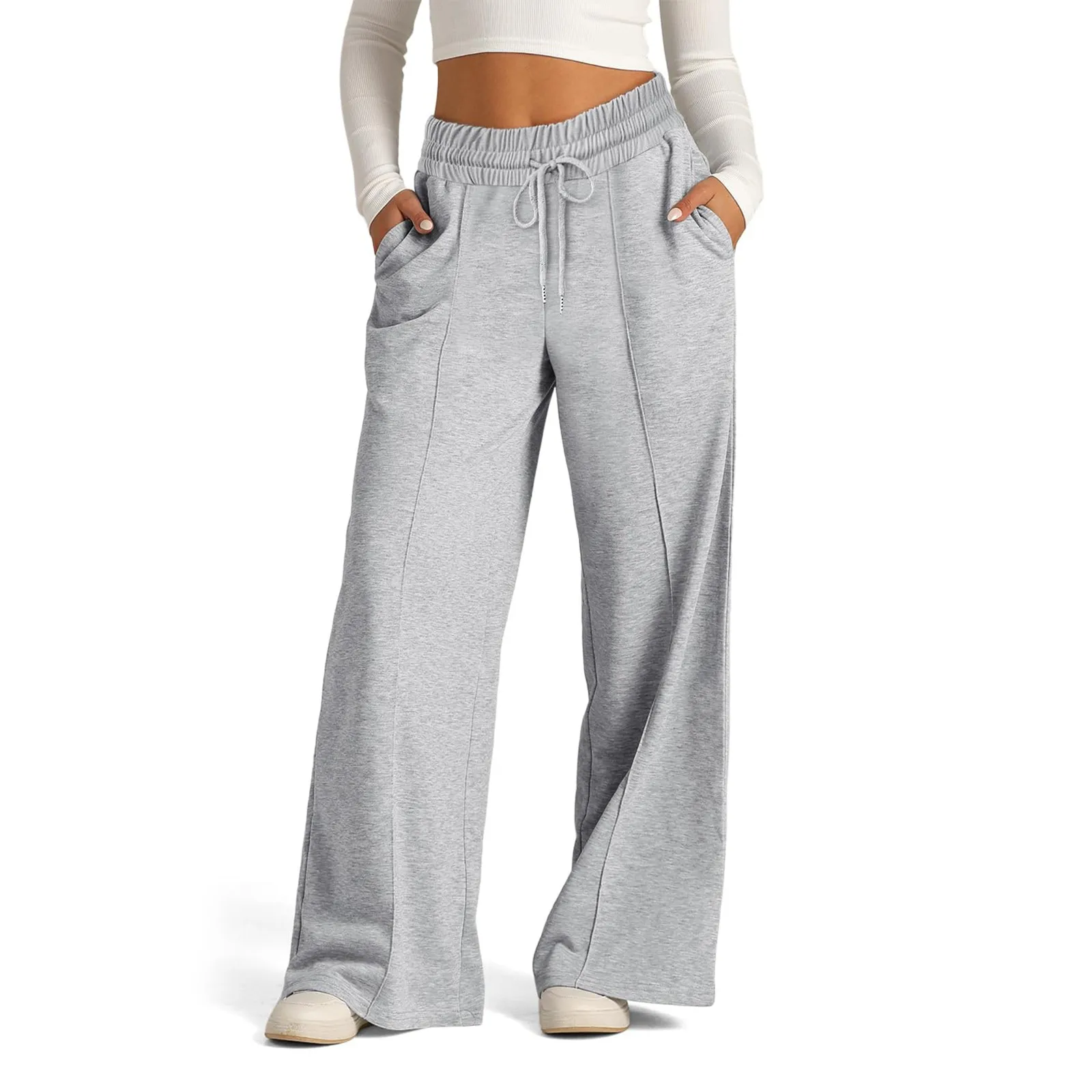 Fleece Sweatpants Women Streetwear Pants High Waist Loose Trousers Casual Straight Sport Wide Leg Baggy Pants Joggers
