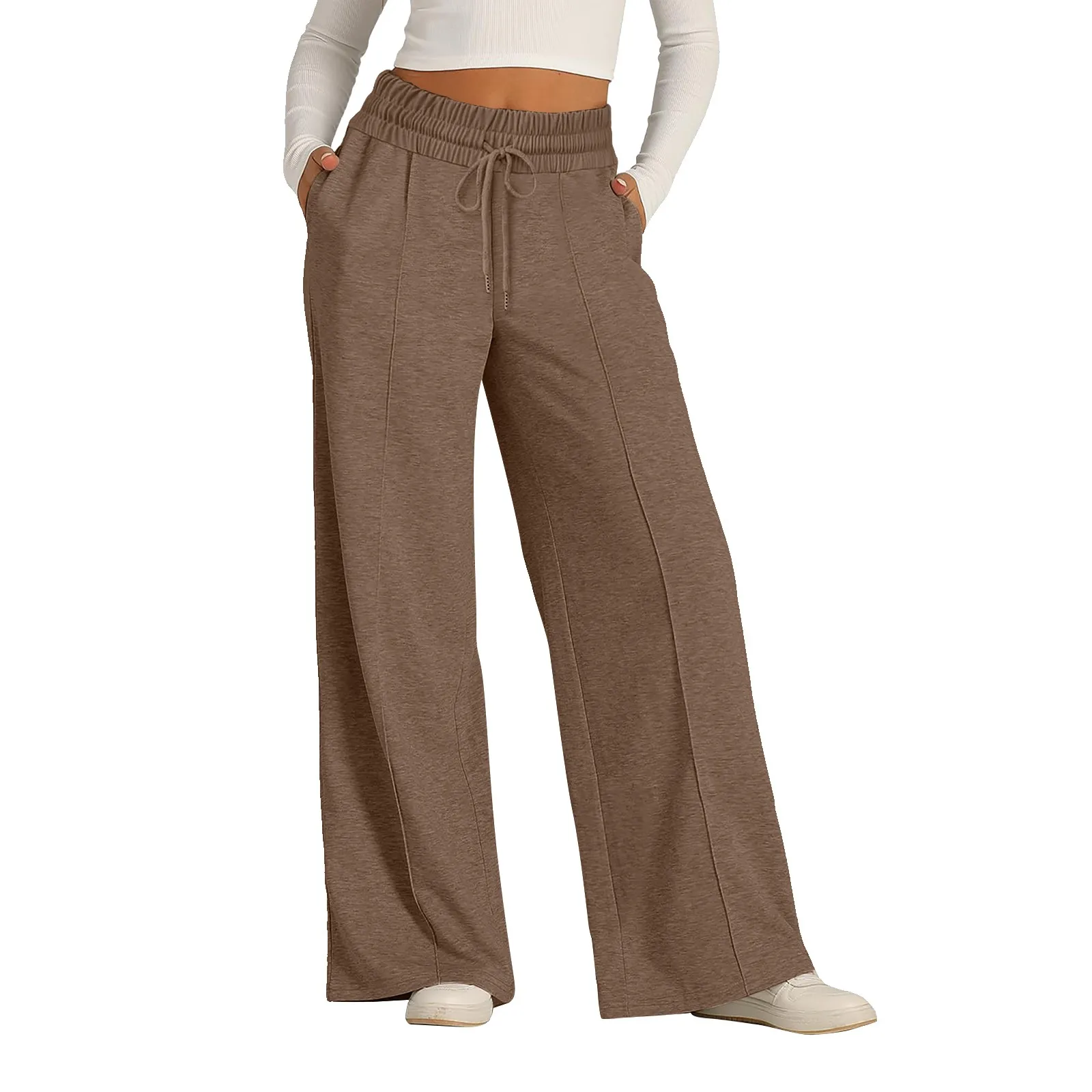 Fleece Sweatpants Women Streetwear Pants High Waist Loose Trousers Casual Straight Sport Wide Leg Baggy Pants Joggers