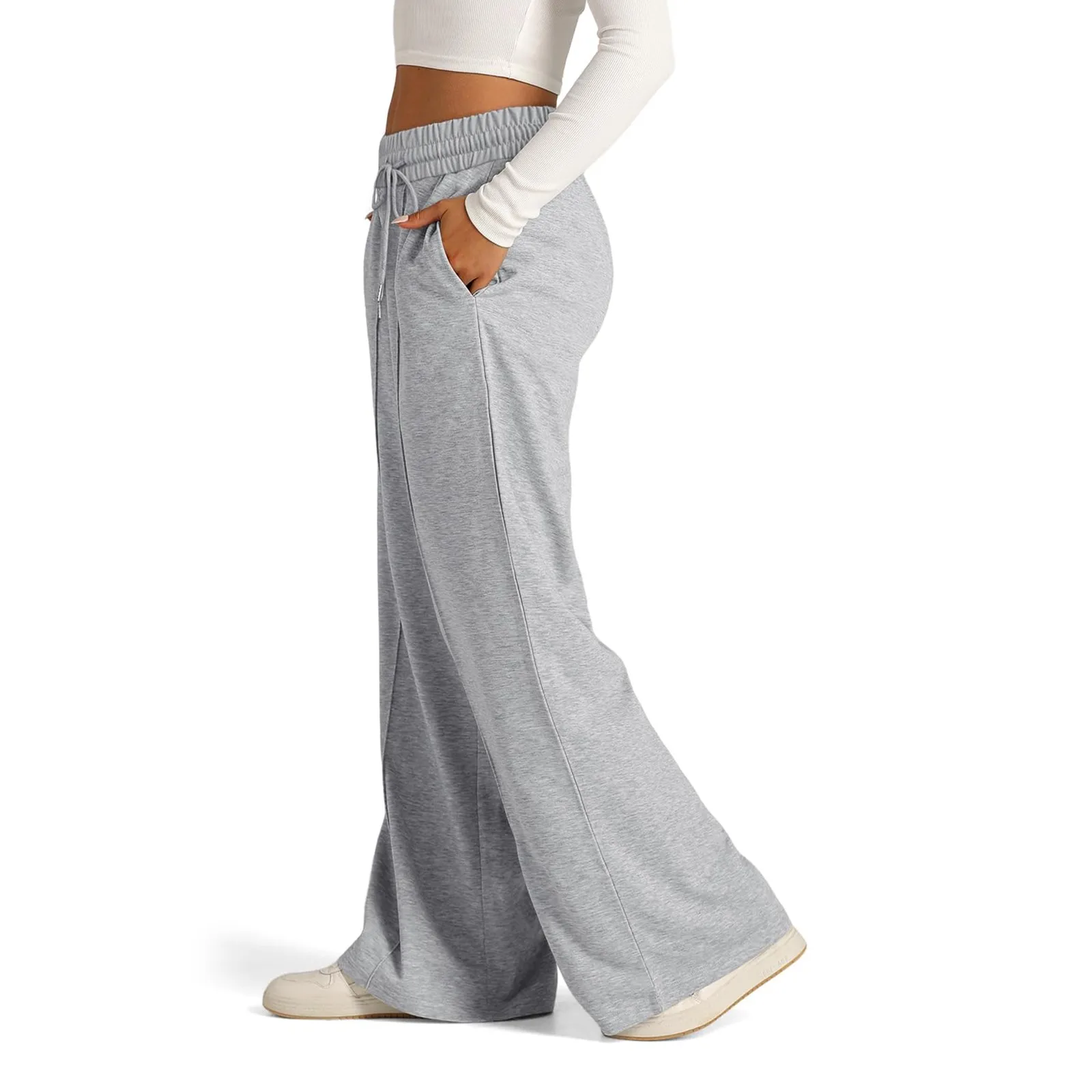Fleece Sweatpants Women Streetwear Pants High Waist Loose Trousers Casual Straight Sport Wide Leg Baggy Pants Joggers