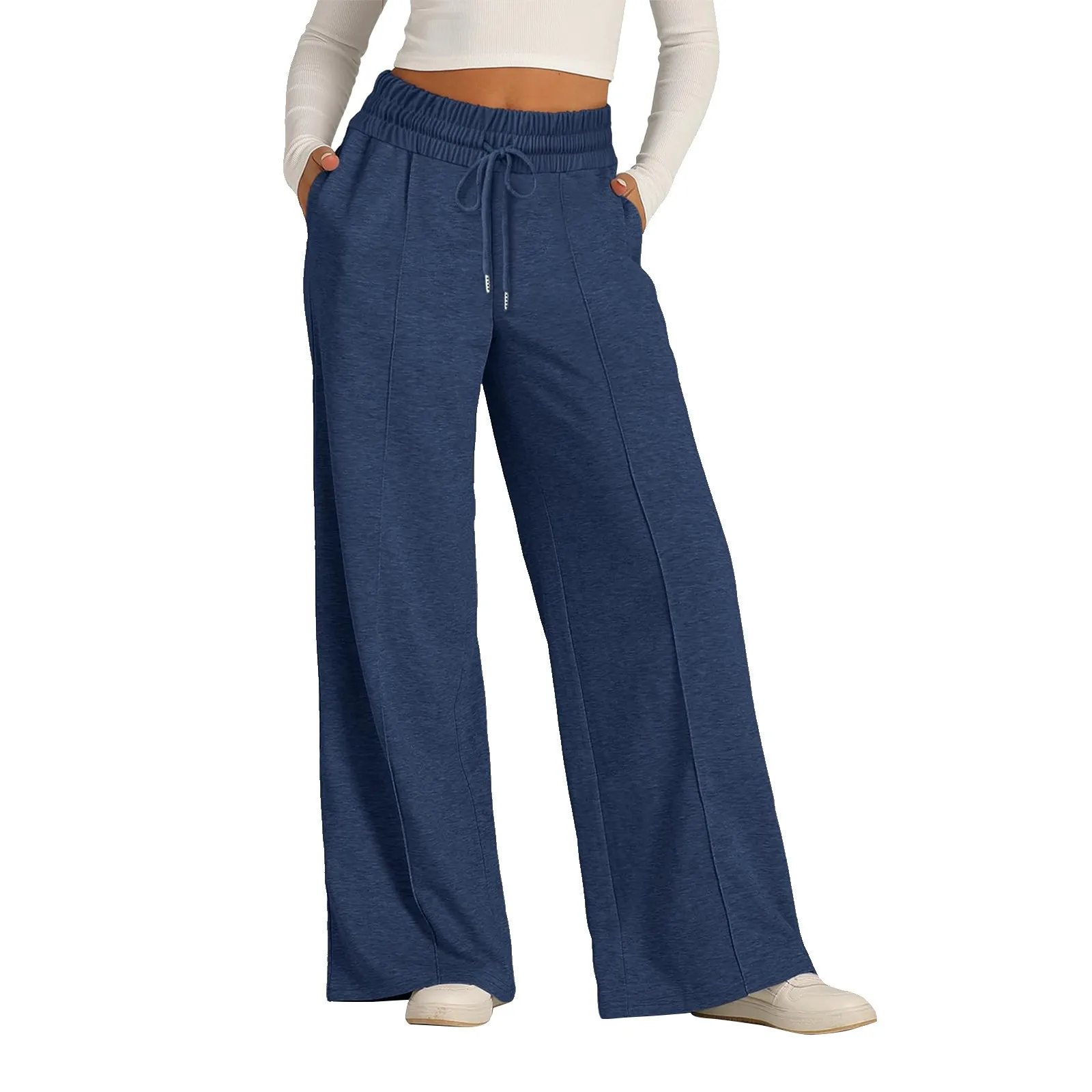 Fleece Sweatpants Women Streetwear Pants High Waist Loose Trousers Casual Straight Sport Wide Leg Baggy Pants Joggers