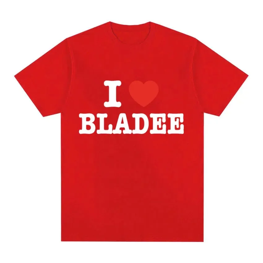 I Love Bladee Drain Gang Print T Shirts Summer Men Women Clothing Fashion T-Shirt Casual Cozy Cotton Short Sleeve T-shirts Tops
