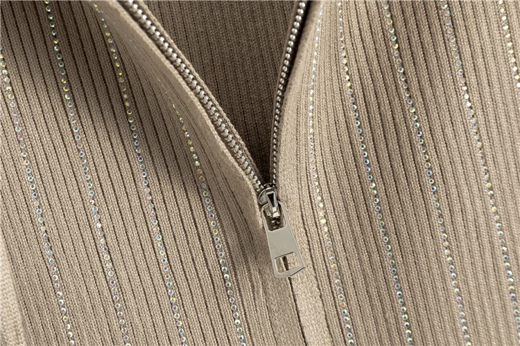 2025 new women's Knitted Cardigan High Waisted Buttocks Wrapped Skirt 2 Piece Suits Luxury Hot Diamond Fashion Sets