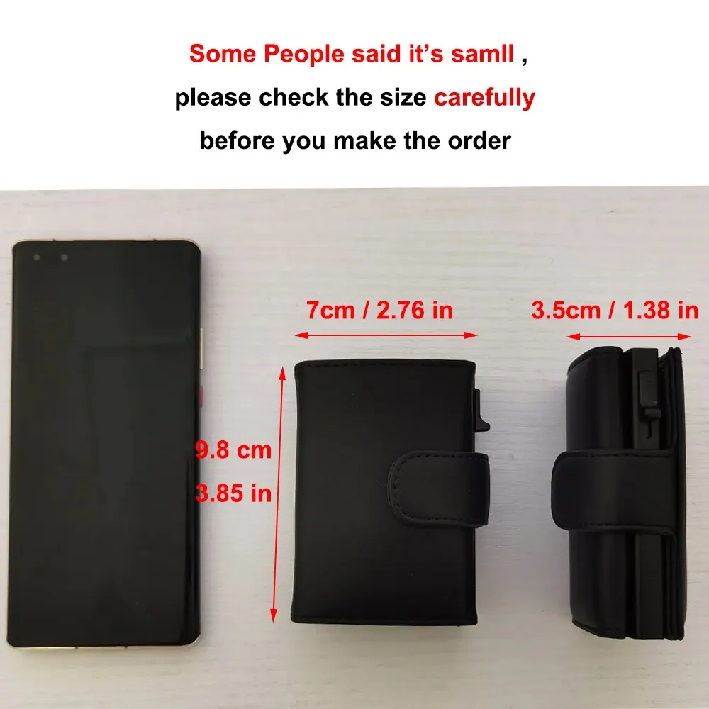 Rfid Microfiber Leather Men Wallets Fashion Credit Card Holder Trifold Wallet Money Bags Smart Slim Thin Pocket Wallet Black