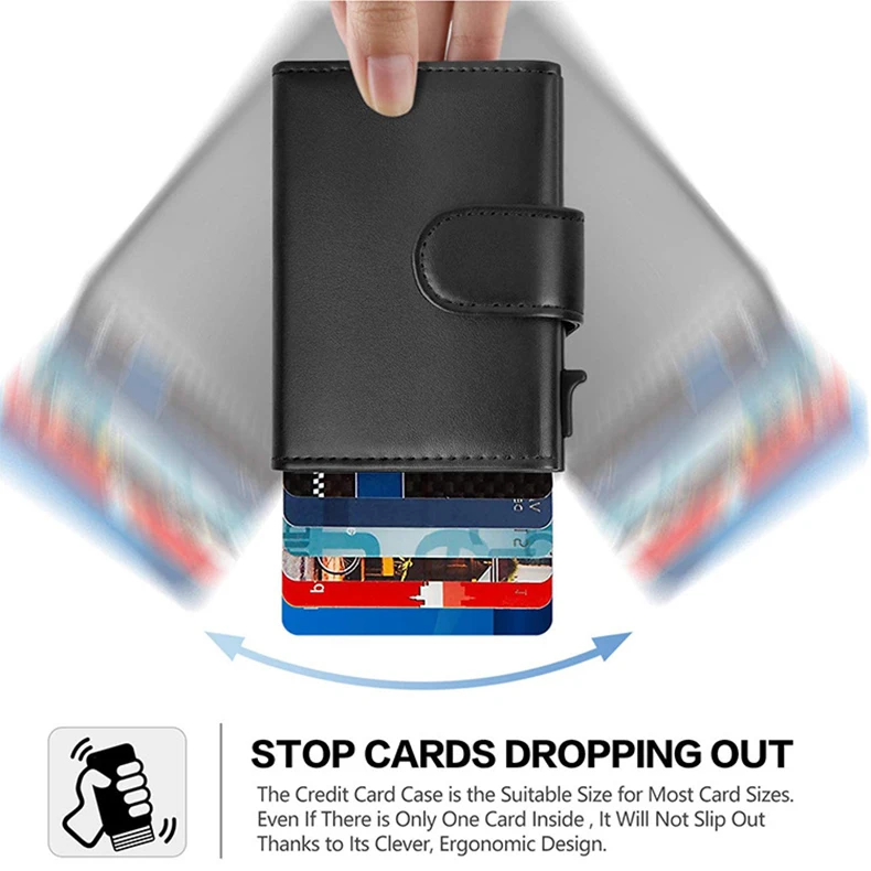 Rfid Microfiber Leather Men Wallets Fashion Credit Card Holder Trifold Wallet Money Bags Smart Slim Thin Pocket Wallet Black